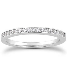 14k White Gold Micro-pave Flat Sided Diamond Wedding Ring Band, size 4.5