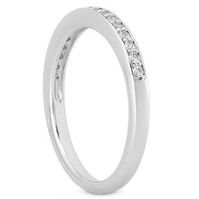 14k White Gold Micro-pave Flat Sided Diamond Wedding Ring Band, size 7