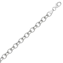 Sterling Silver Rhodium Plated Fancy Charm Bracelet, size 8''