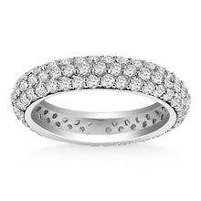 14k White Gold Cupola Round Diamond Eternity Ring in 14k White Gold, size 4