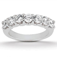 14k White Gold Diamond Scalloped Shared U Prong Setting Wedding Ring Band, size 5