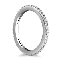 14k White Gold Round Diamond Eternity Ring, size 4.5
