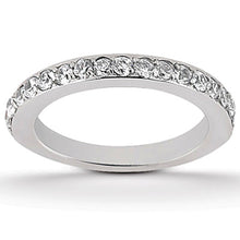 14k White Gold Pave Diamond Wedding Ring Band Set 1/2 Around, size 4.5