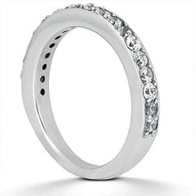 14k White Gold Pave Diamond Wedding Ring Band Set 1/2 Around, size 7.5