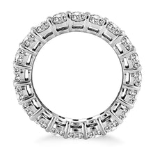 14k White Gold Shared Prong Round Cut Diamond Eternity Ring, size 7.5