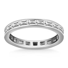 14k White Gold Eternity Ring with Baguette Diamonds, size 5