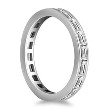 14k White Gold Eternity Ring with Baguette Diamonds, size 5