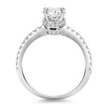 14k White Gold Diamond Collar Engagement Ring, size 7.5