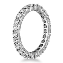 14k White Gold Ageless Round Cut Diamond Eternity Ring, size 9