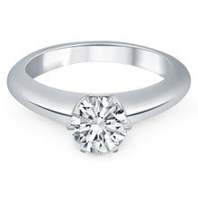 14k White Gold Solitaire Cathedral Engagement Ring, size 4.5