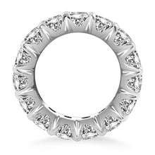14k White Gold Round Diamond Decorated Eternity Ring, size 4