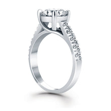 14k White Gold Trellis Diamond Engagement Ring, size 4.5