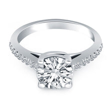 14k White Gold Trellis Diamond Engagement Ring, size 6.5