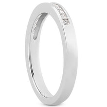 14k White Gold Channel Set Princess Diamond Wedding Ring Band, size 4.5