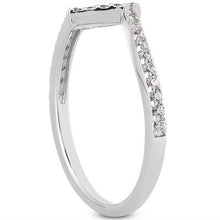 14k White Gold Fancy Zig Zag Pave Diamond Wedding Ring Band, size 7.5