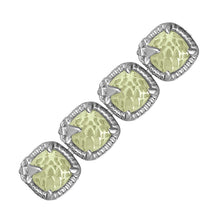 Sterling Silver Bracelet with Multi Gemstone Fleur De Lis Design, size 7.25''