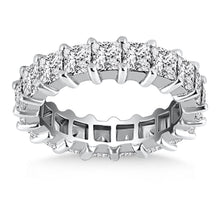 14k White Gold Common Prong Princess Cut Diamond Eternity Ring, size 8