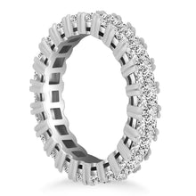 14k White Gold Princess Cut Diamond Eternity Ring, size 4