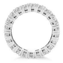 14k White Gold Princess Cut Diamond Eternity Ring, size 4