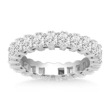 14k White Gold Princess Cut Diamond Eternity Ring, size 7.5