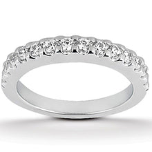 14k White Gold Shared Prong Diamond Wedding Ring Band, size 6