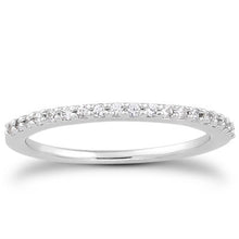 14k White Gold Slim Profile Diamond Micro Prong Diamond Wedding Ring Band, size 6