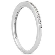 14k White Gold Slim Profile Diamond Channel Set Wedding Ring Band, size 4.5