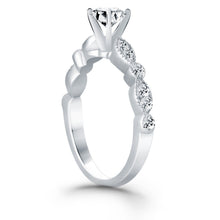 14k White Gold Fancy Shaped Diamond Engagement Ring, size 5.5
