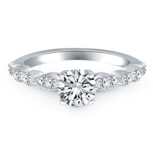 14k White Gold Fancy Shaped Diamond Engagement Ring, size 6