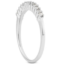 14k White Gold Raised Shared Prong Diamond Wedding Ring Band, size 5.5
