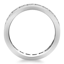 14k White Gold Eternity Ring with Channel Set Princess Cut Diamonds, size 7