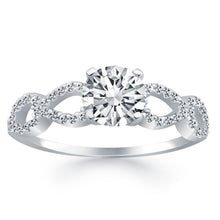 14k White Gold Double Infinity Diamond Engagement Ring, size 7.5
