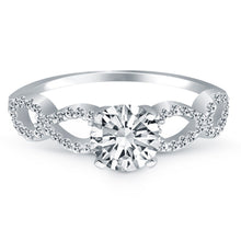 14k White Gold Double Infinity Diamond Engagement Ring, size 8