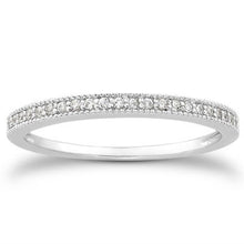 14k White Gold Diamond Micro Pave Diamond Milgrain Wedding Ring Band, size 4.5