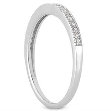 14k White Gold Diamond Micro Pave Diamond Milgrain Wedding Ring Band, size 8