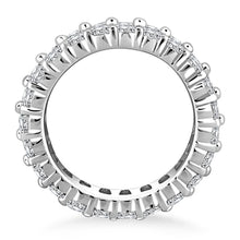14k White Gold Double Band Round Diamond Eternity Ring, size 8