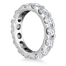 14k White Gold Round Diamond Studded Eternity Ring, size 6