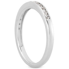 14k White Gold Channel Set Diamond Wedding Ring Band Set 1/3 Around, size 4.5