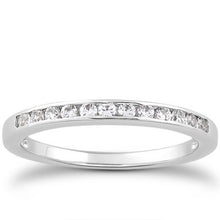 14k White Gold Channel Set Diamond Wedding Ring Band Set 1/3 Around, size 6.5