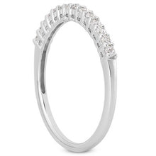 14k White Gold Shared Prong Diamond Wedding Ring Band with Airline Gallery, size 5