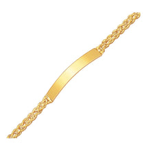 14k Yellow Gold ID Bracelet with Double Rope Chain, size 7''