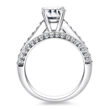 14k White Gold Pave Diamond Cathedral Engagement Ring, size 7