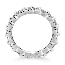 14k White Gold Common Prong Round Cut Diamond Eternity Ring, size 4