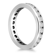 14k White Gold Eternity Ring with Channel Set Round Diamonds, size 5.5