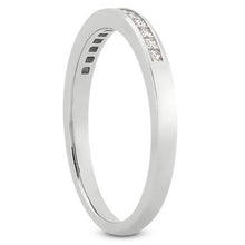 14k White Gold Channel Set Princess Diamond Wedding Ring Band, size 8.5